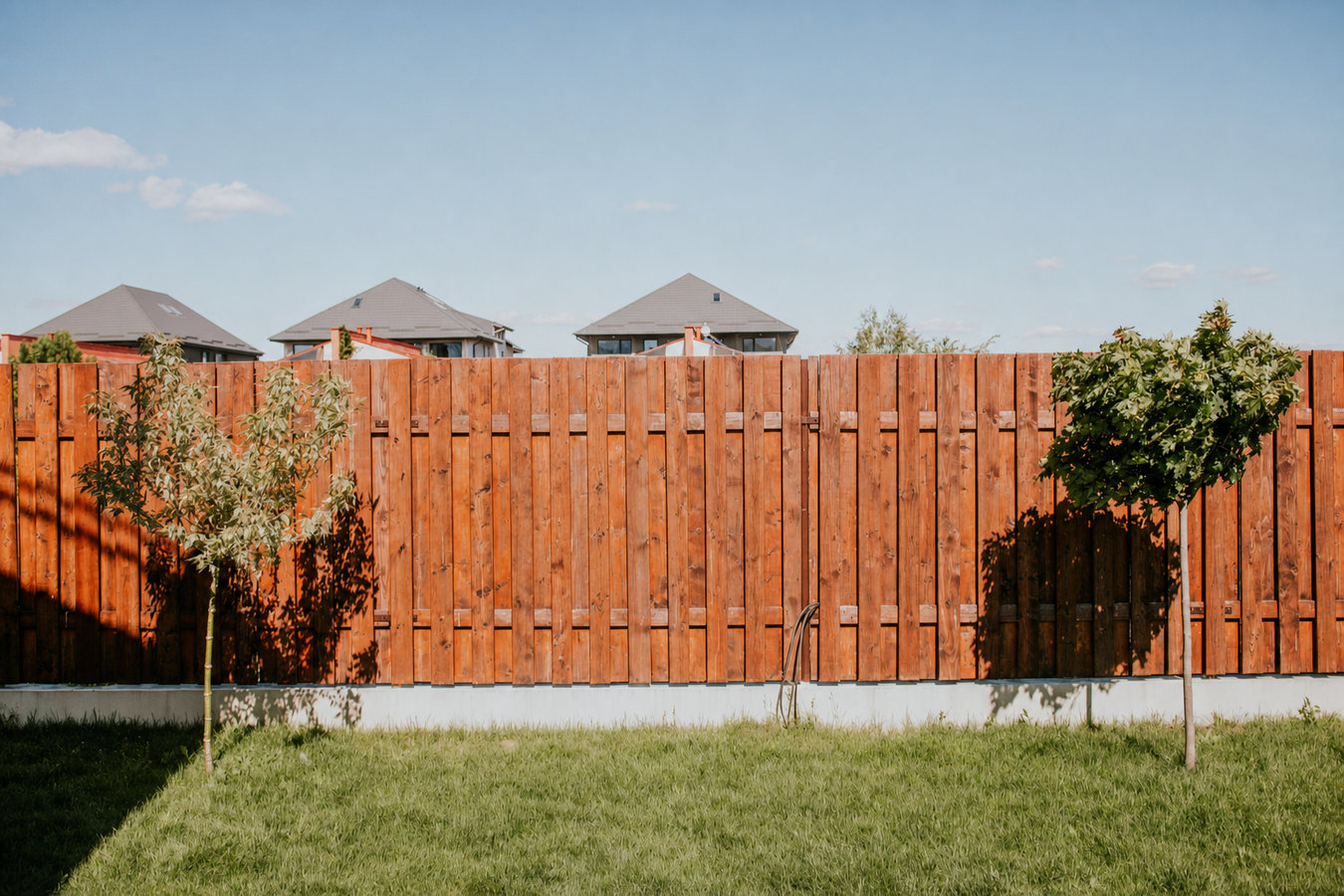 Wood fence installation